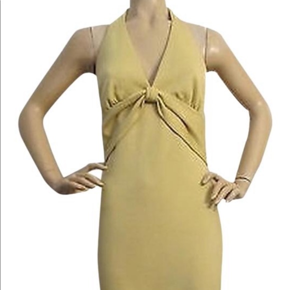 St. John Dresses & Skirts - ST JOHN COUTURE in Lemon Grass Halter Dress sz12